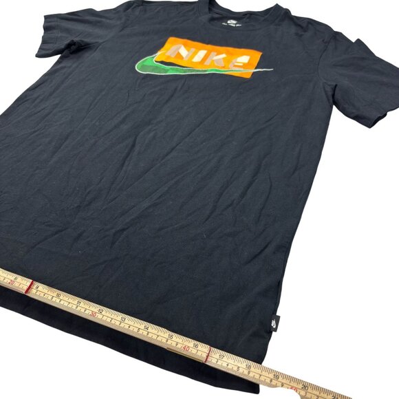 Nike M Mens Black Tee With Orange & Green Logo Design - Picture 8 of 8